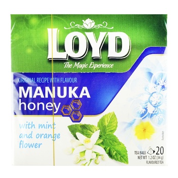 Loyd Manuka Green Tea Mint, Orange Blossom and Honey Aroma 1.7g*20pcs - buy, prices for NOVUS - photo 1