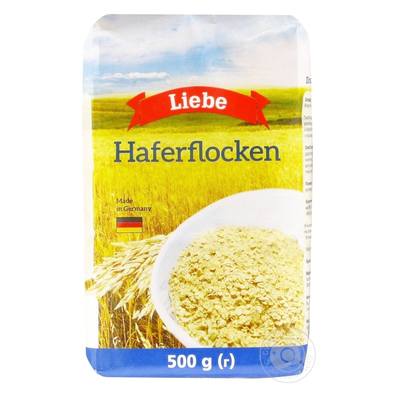 

Хлопья овсяные Liebe 500г