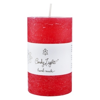 Candy Light Red Cylinder Candle 6x10cm - buy, prices for Auchan - photo 1