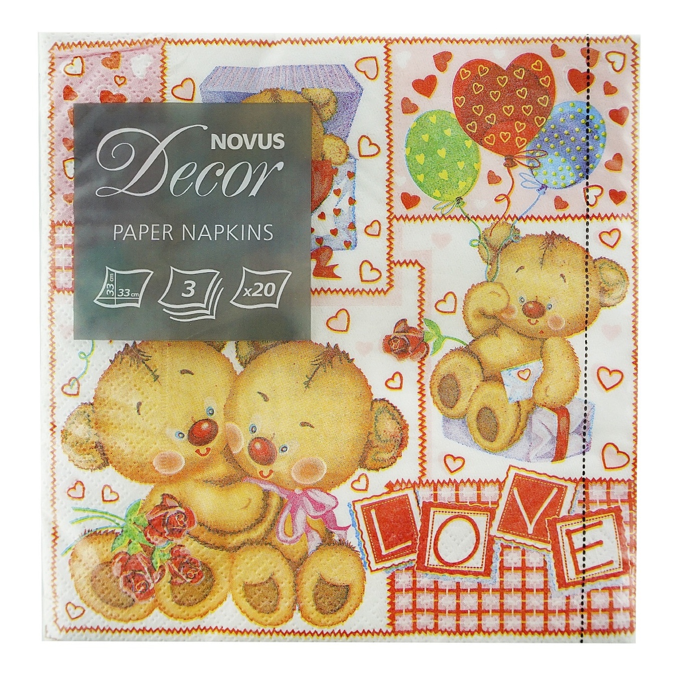 

Салфетки Novus бумажные с рисунком 3-слойные 33x33см 20шт