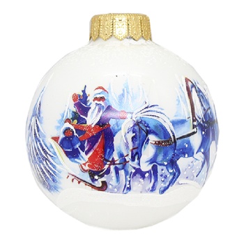 Glass Ball with Landscape Drawing Christmas Bubbles 10cm - buy, prices for Za Raz - photo 4