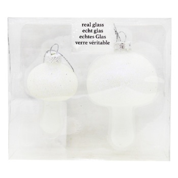 Koopman Christmas Tree Decoration Mushroom 2pcs 6X10cm and 4.5X7.5cm