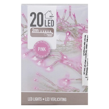 Koopman LED Indoor Pink Garland 20lamps 2.3m