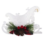 Прикраса новорічна Столяр Санчата білі з декором 13х10см