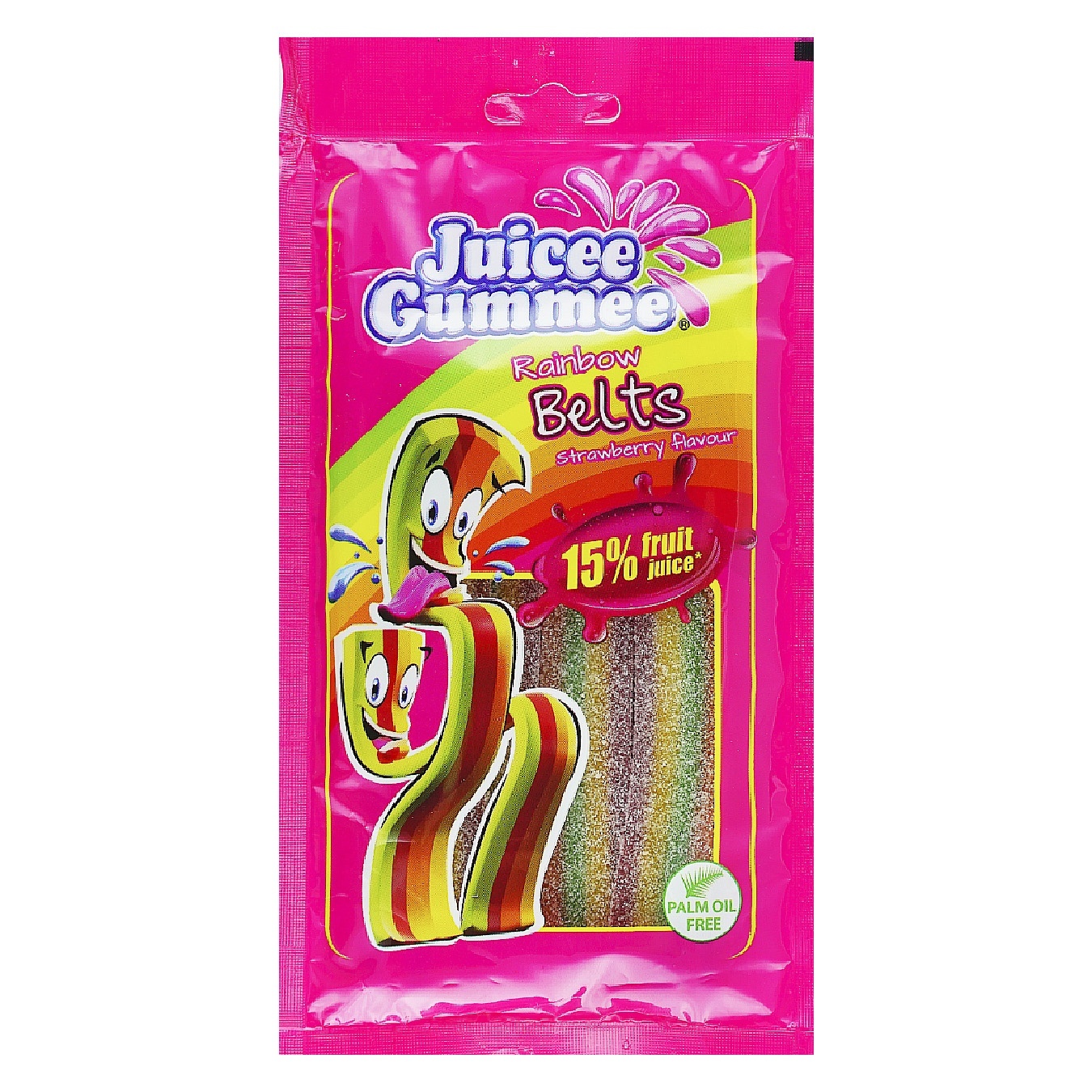 

Конфеты желейные Juicee Gummee Радужные ремешки 85г