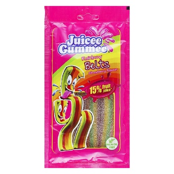 Конфеты желейные Juicee Gummee Радужные ремешки 85г - купить, цены на Auchan - фото 1