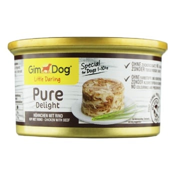 Wet food for dogs GimDog LD Pure Delight 85g (chicken and beef)