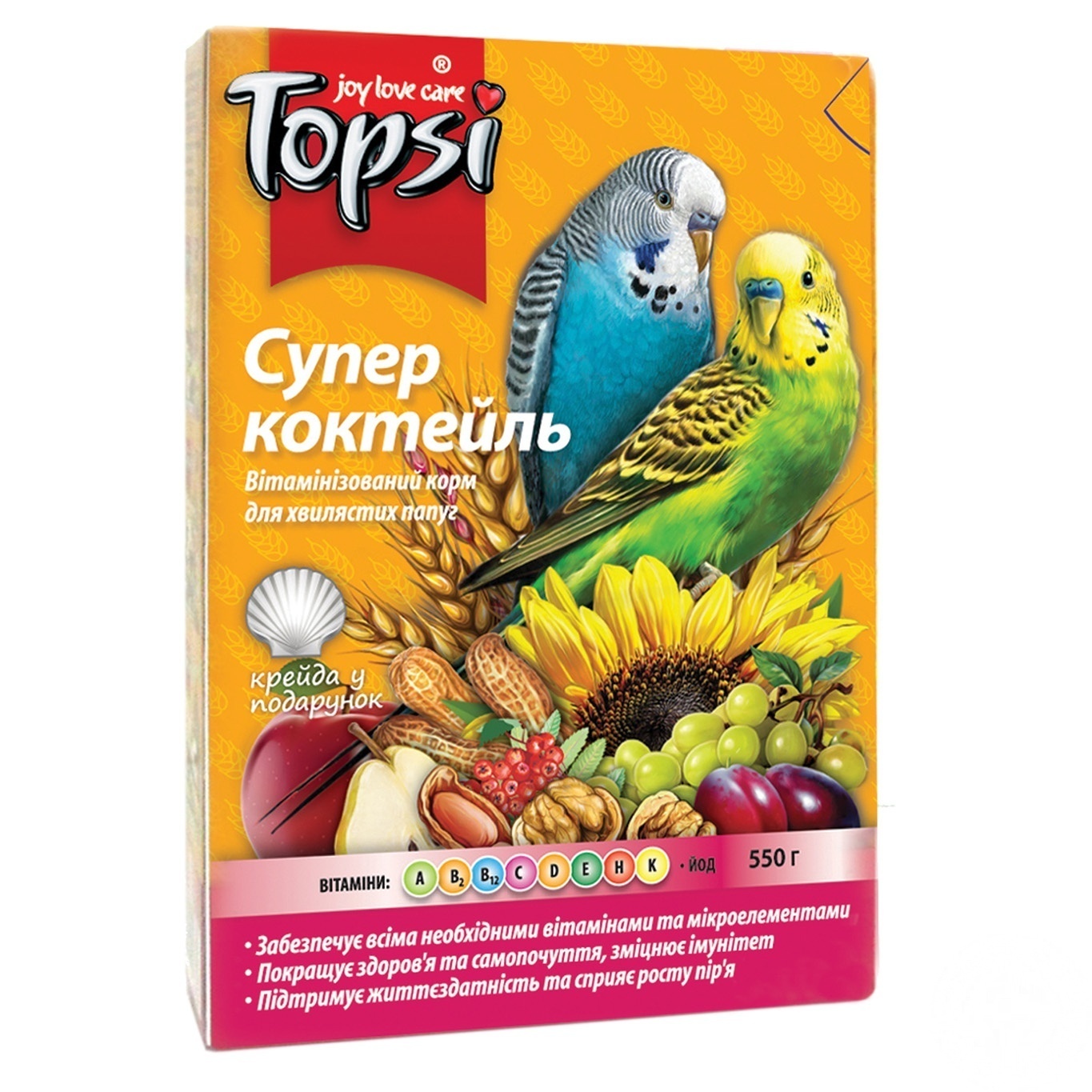 

Корм Topsi Супер коктейль для попугаев 550г