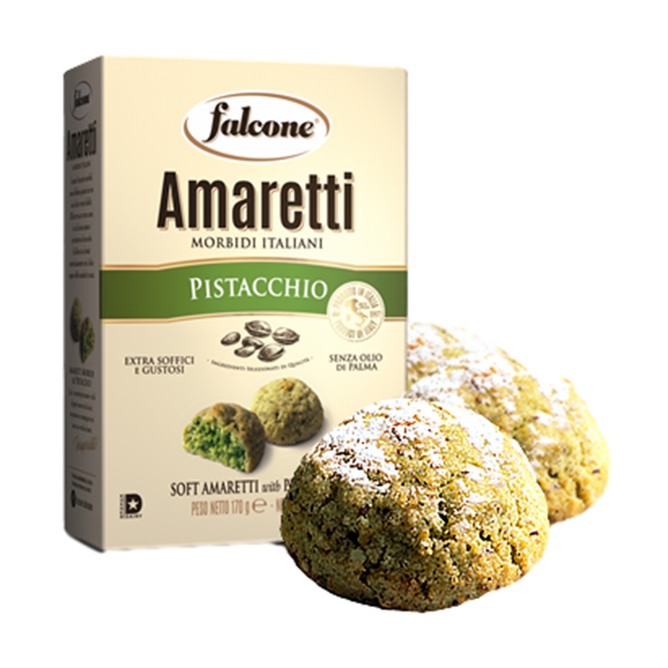 

Печенье Falcone Amaretti с фисташкой 170г