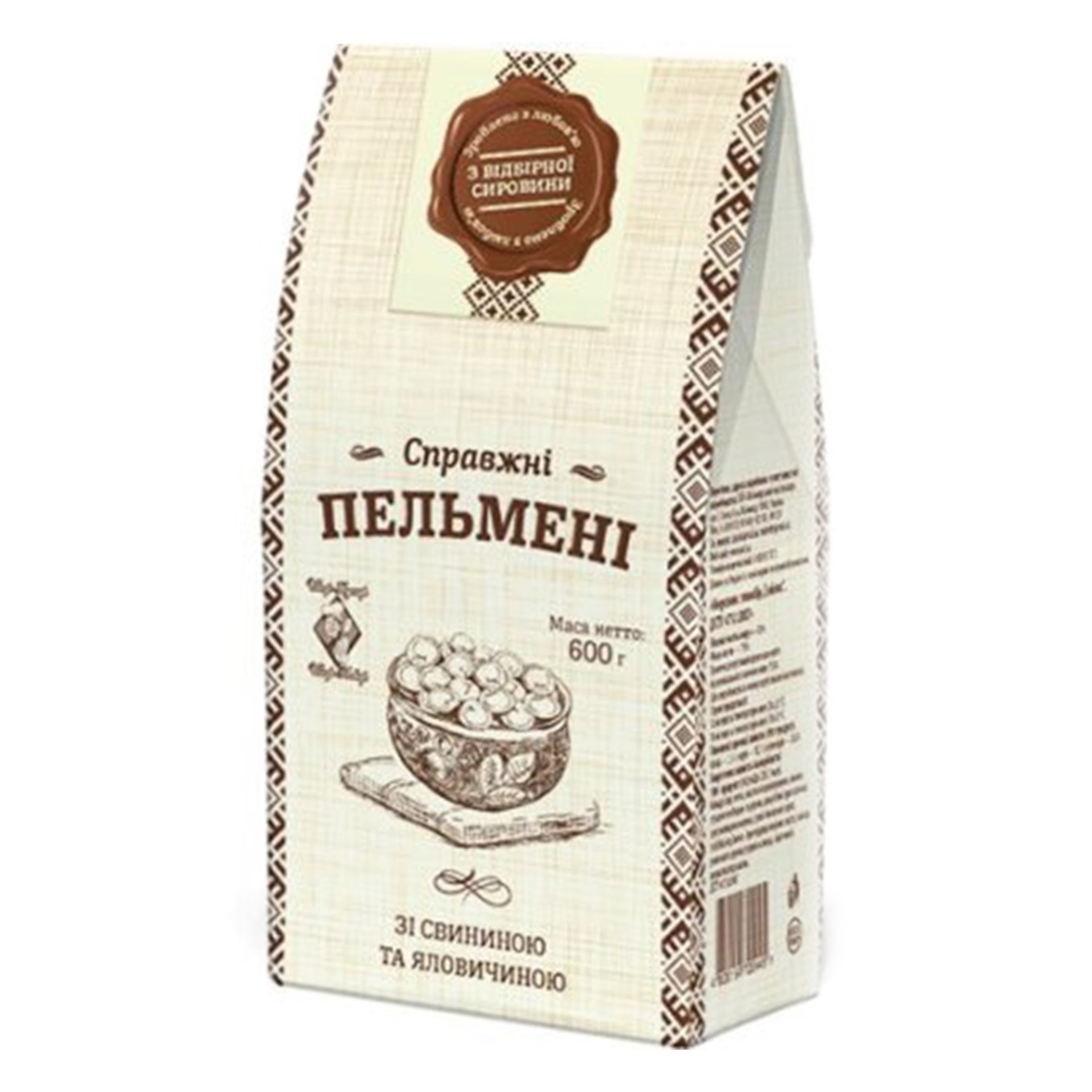 

Пельмени Рудь Хуторок Настоящие со свининой и телятиной 600г