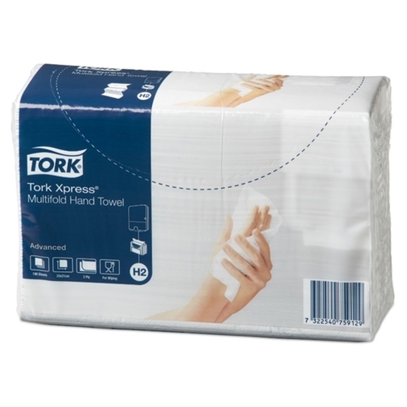 

Полотенца бумажные Tork Xpress Advanced двухслойные білі 190шт