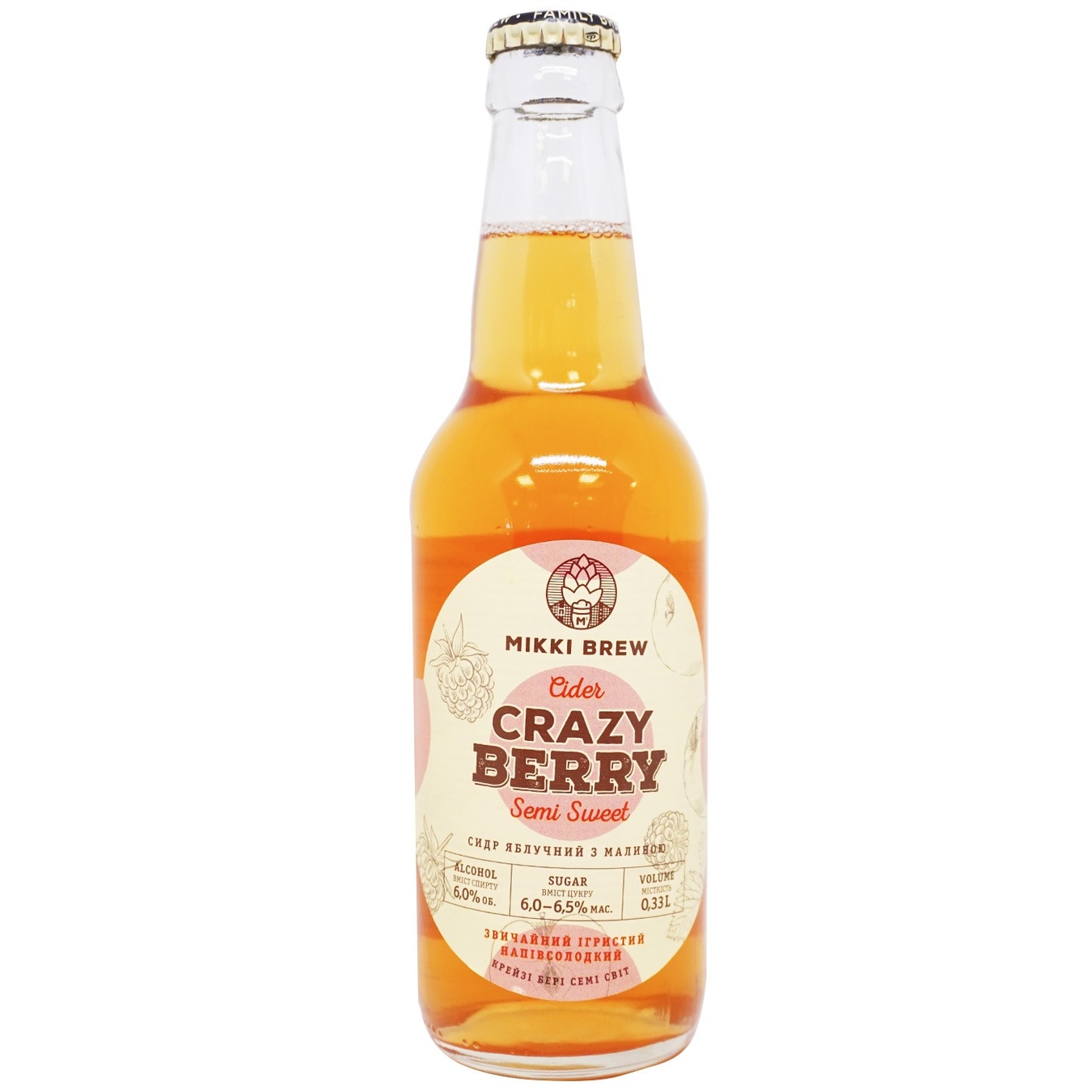 

Сидр Crazy Berry полусладкий 6% 0,33л