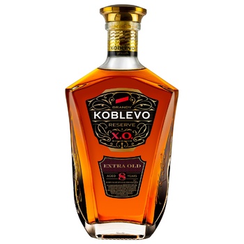 Бренді Koblevo Extra Old Reserve X.O. виноградний марочний 8 років 40% 0,5л - купити, ціни на - фото 1