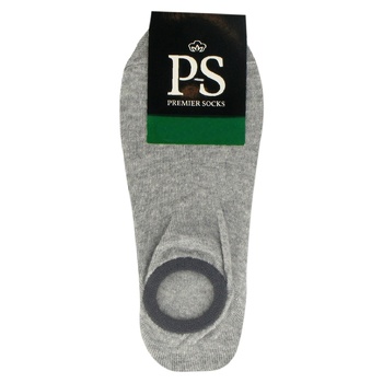 Premier Socks Gray Men's Footlets-Ring 29s