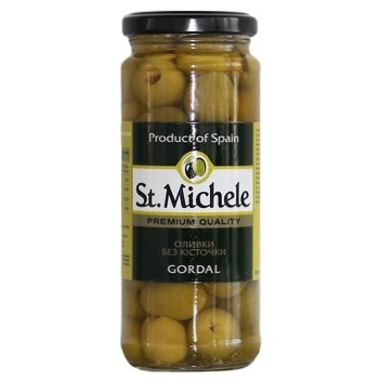 St. Michele Boneless Green Olives 358ml - buy, prices for NOVUS - photo 1