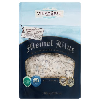 Сир Vilkyskiu Memel Blue з блакитною пліснявою подрібнений 40% 100г - купити, ціни на NOVUS - фото 1