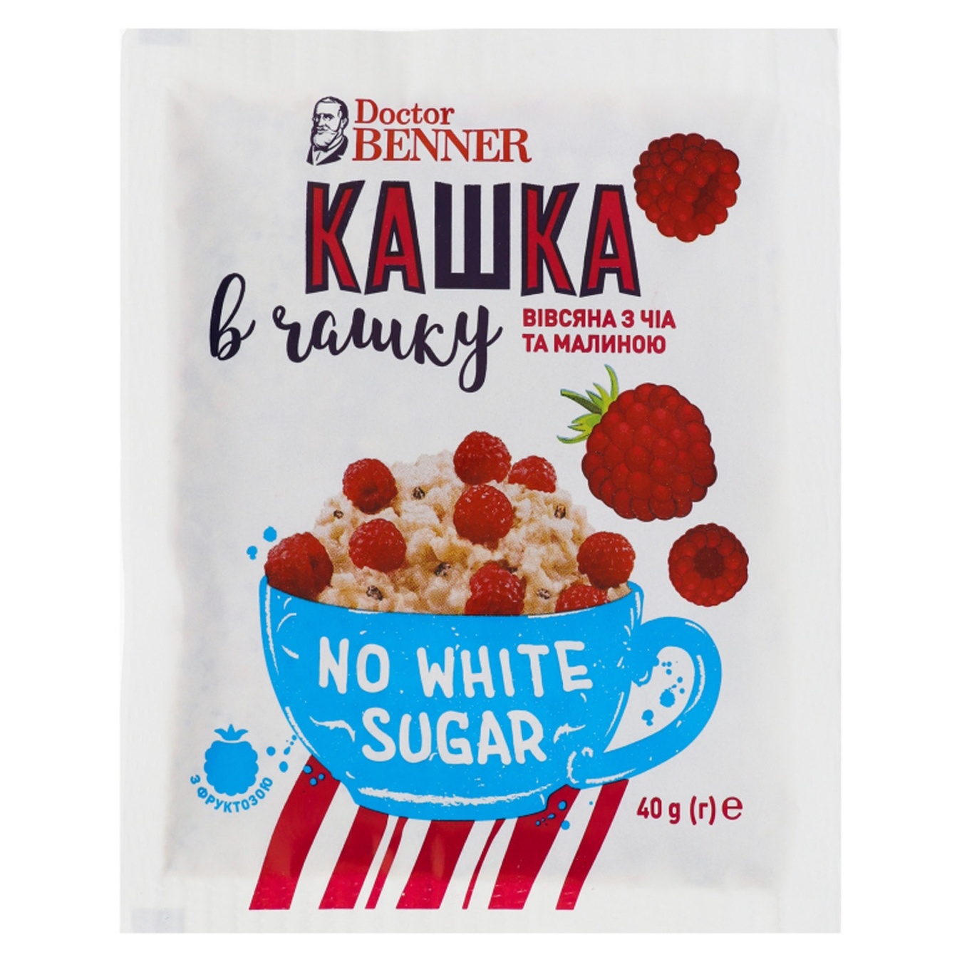 

Каша овсяная Doctor Benner с малиной 40г