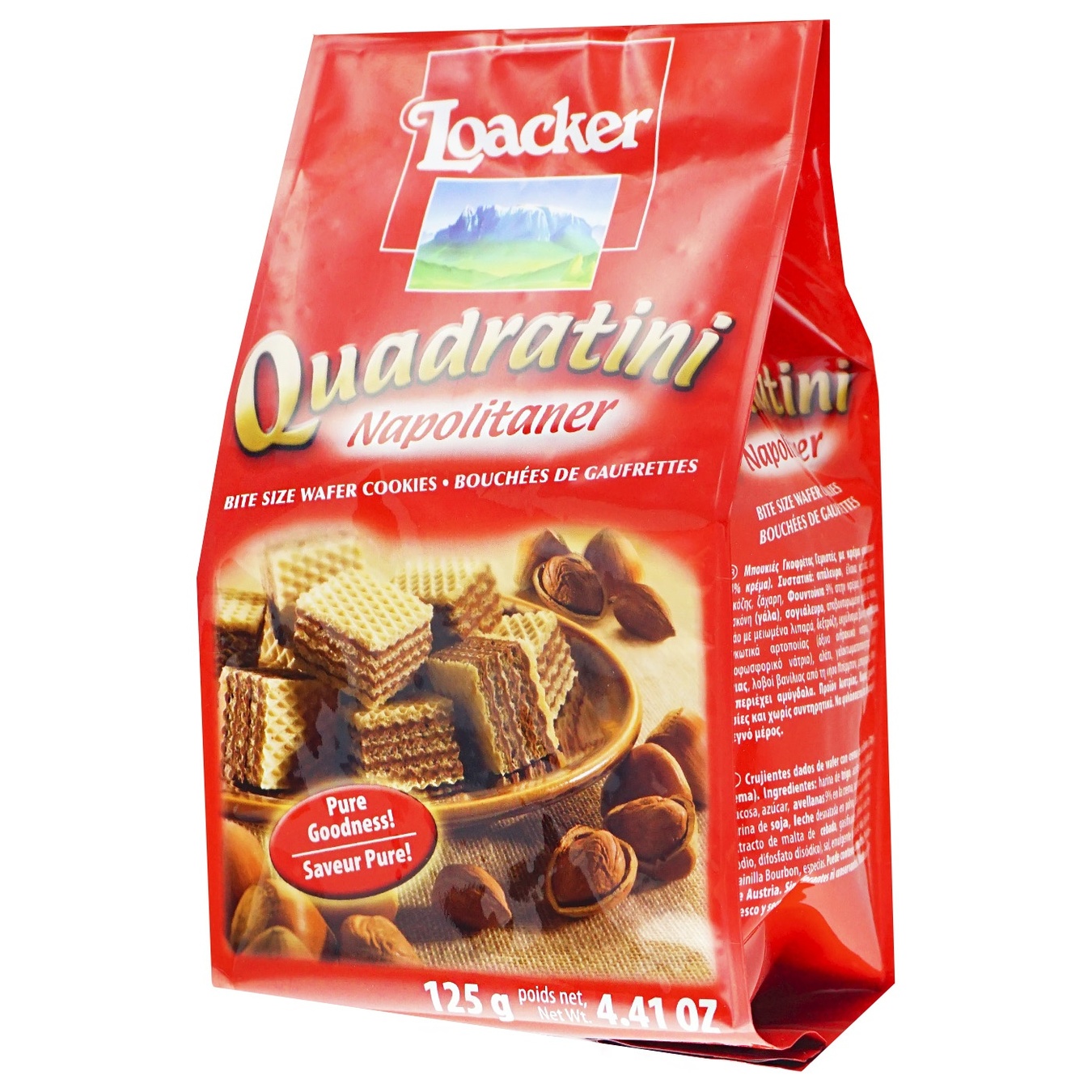

Вафли Loacker Quadratini Napolitaner с ореховой начинкой 125г