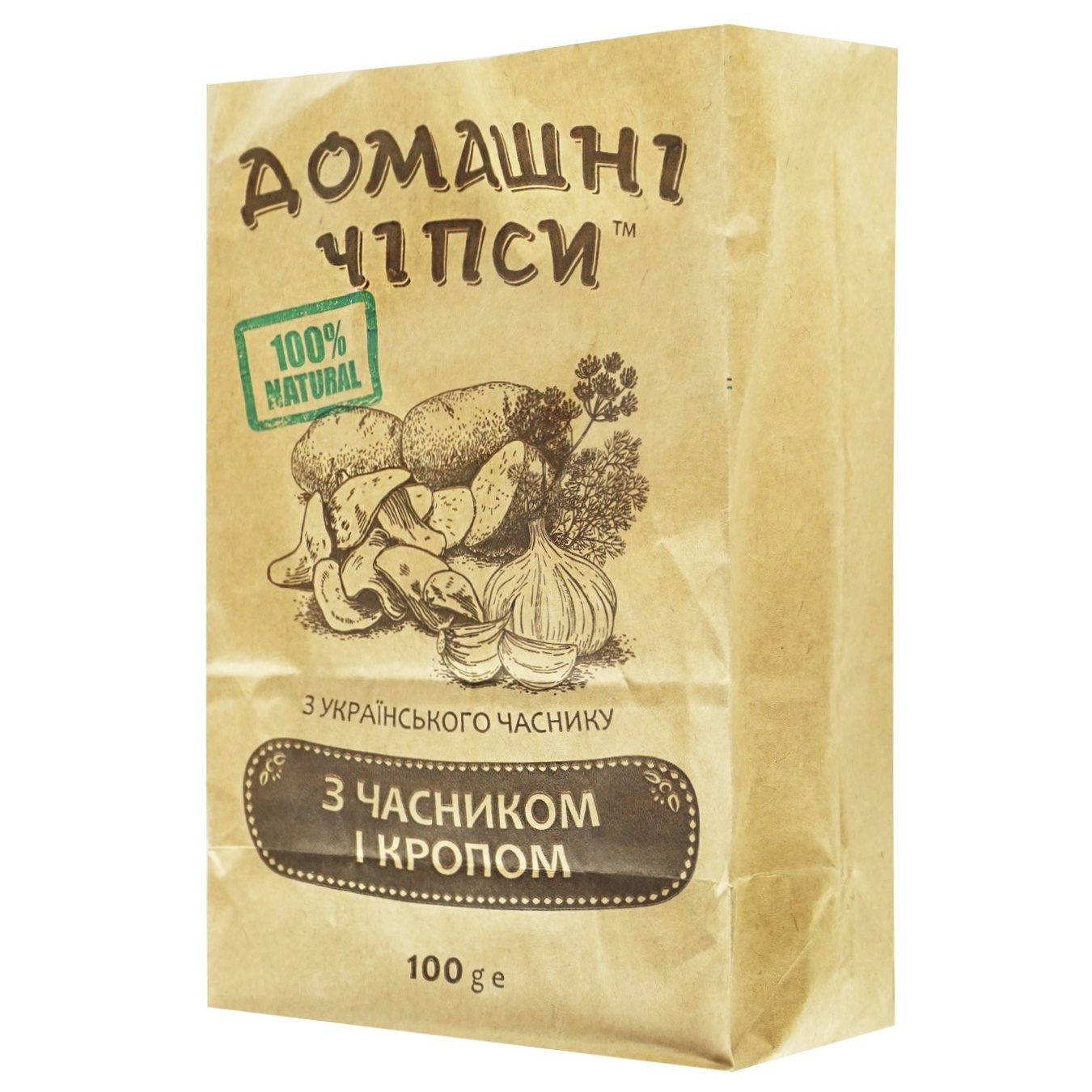 

Чипсы Домашние с чесноком и укропом 100г