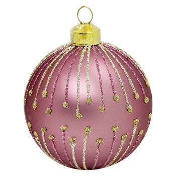 Koopman Glass Dark Pink Christmas Ball 8cm - buy, prices for - photo 1
