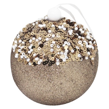 Koopman Brown-Gold Christmas Ball with Sequins 8cm - buy, prices for NOVUS - photo 2