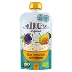 Каша Rudolfs органическая без глютена овсяная безмолочная готова к употреблению с грушей и черникой 110г