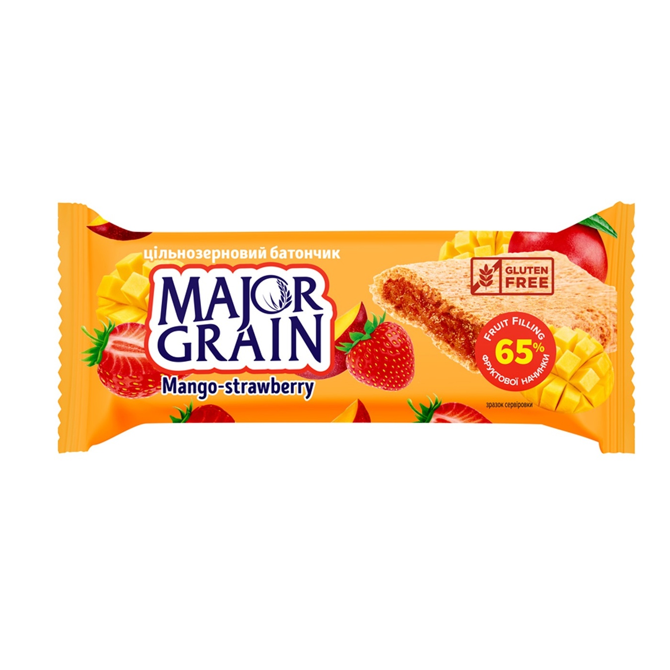 

Батончик АВК Major Grain Манго-клубника цельнозерновая 40г