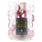 Koopman Glass Pink Bulbs Set of Christmas Tree Decorations 24pcs 2.5cm