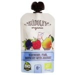 Rudolfs Organic Fruit Puree with Yogurt 6+ 110g