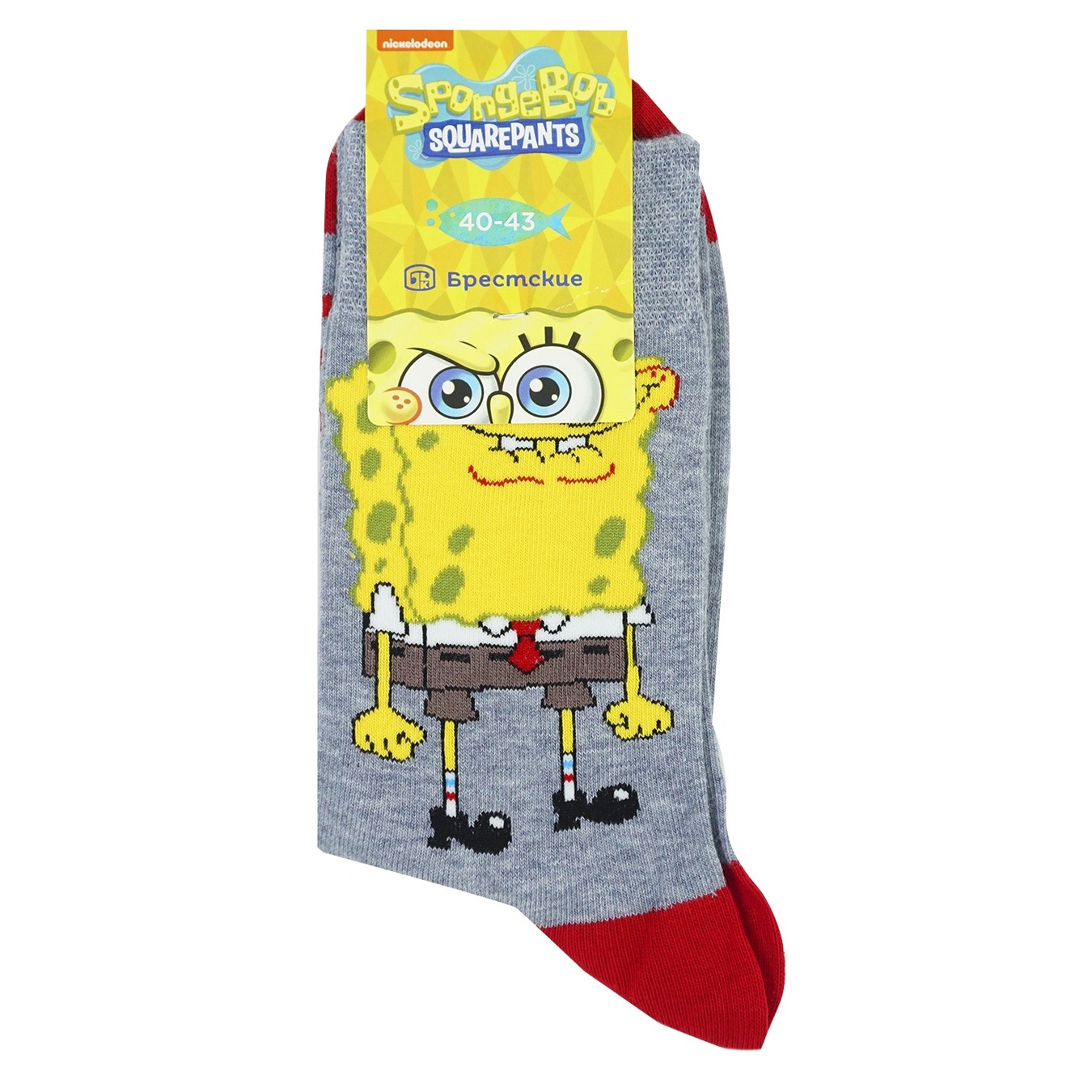 

Носки мужские Брестские Spongebob 4203 средней длины 038 серый меланж размер 40-43