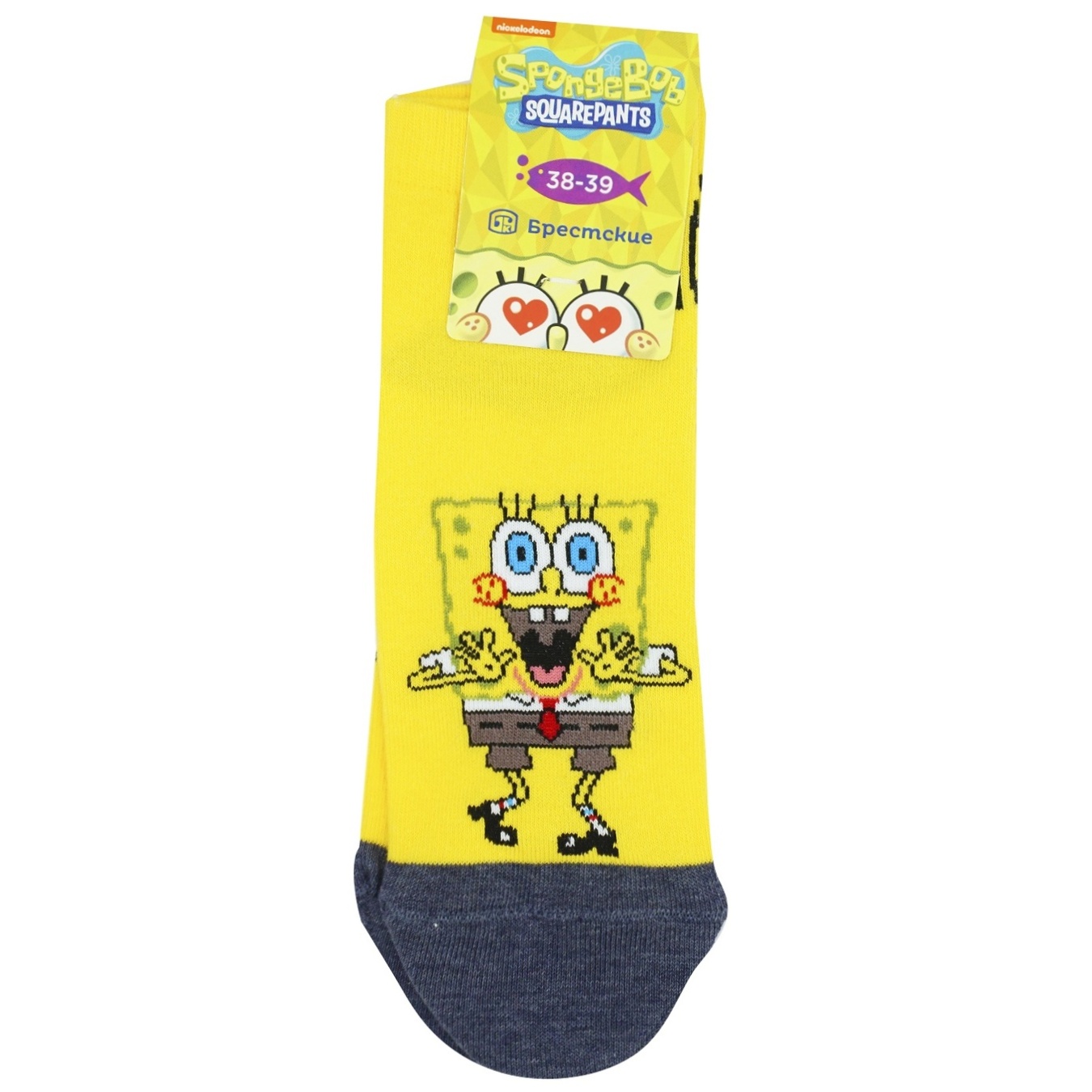

Носки женские Брестские Spongebob 1146 укороченные 445 ярко желтый размер 25