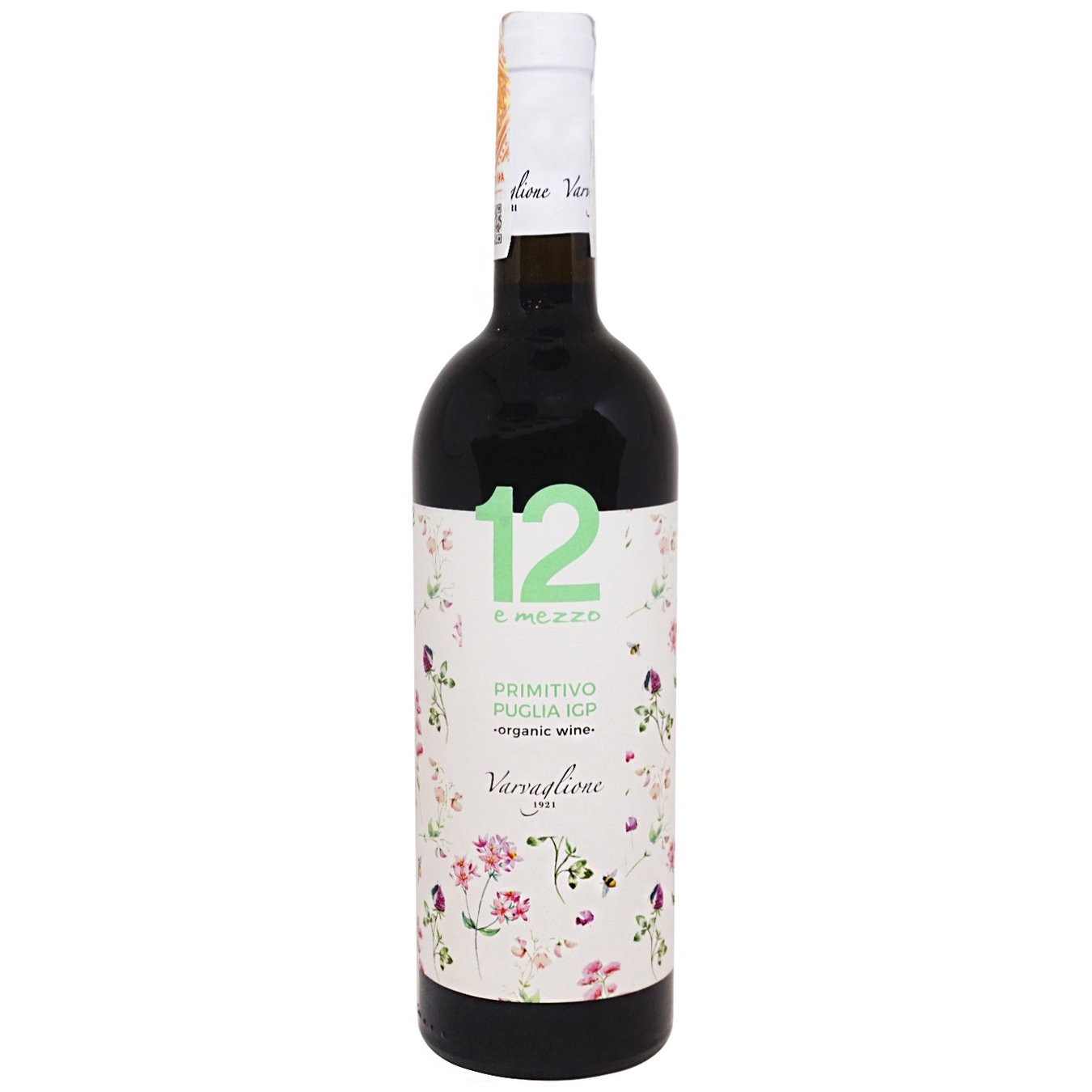 

Вино 12 E Mezzo Biologico Primitivo Puglia IGP красное полусухое 12,5% 0,75л