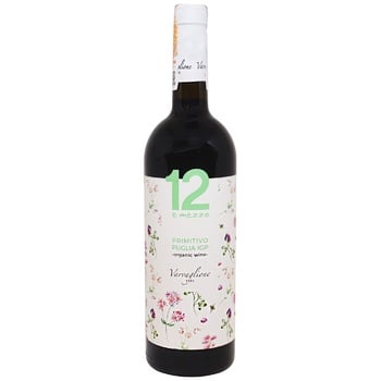 12 E Mezzo Biologico Primitivo Puglia Red Semidry Wine 12.5% 0.75l - buy, prices for NOVUS - photo 1