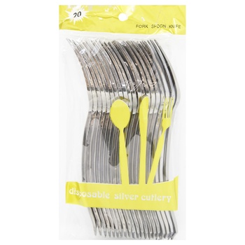 Imitation Metal Disposable Plastic Forks Set 20pcs