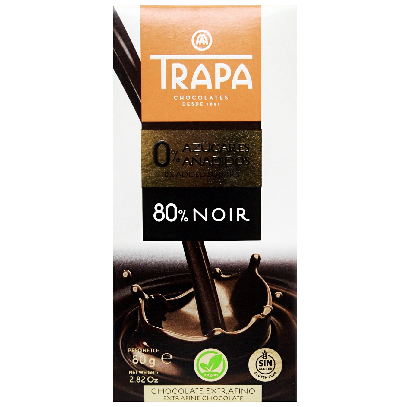 

Шоколад Trapa темный без сахара экстра 80% 80г