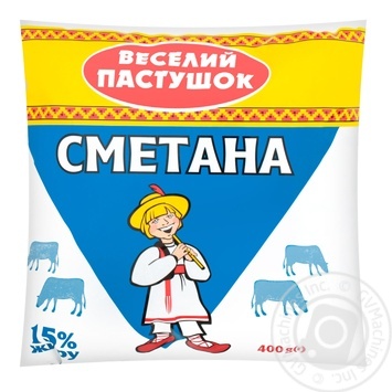 Veselyi pastushok Sour cream 15% 400g - buy, prices for - photo 1