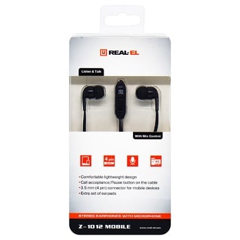 Навушники Real-El Mobile Black Z-1012 - купити, ціни на Auchan - фото 2