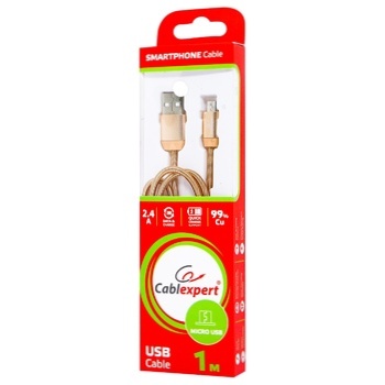 Кабель Cablexpert Usb 2.0 Micro Usb 2.4А 1м - купить, цены на Auchan - фото 1