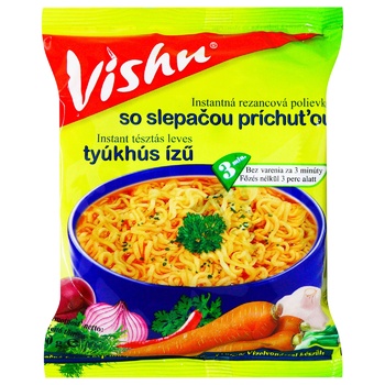 Локшина Vishu швидкого приготування зі смаком домашньої курки 60г