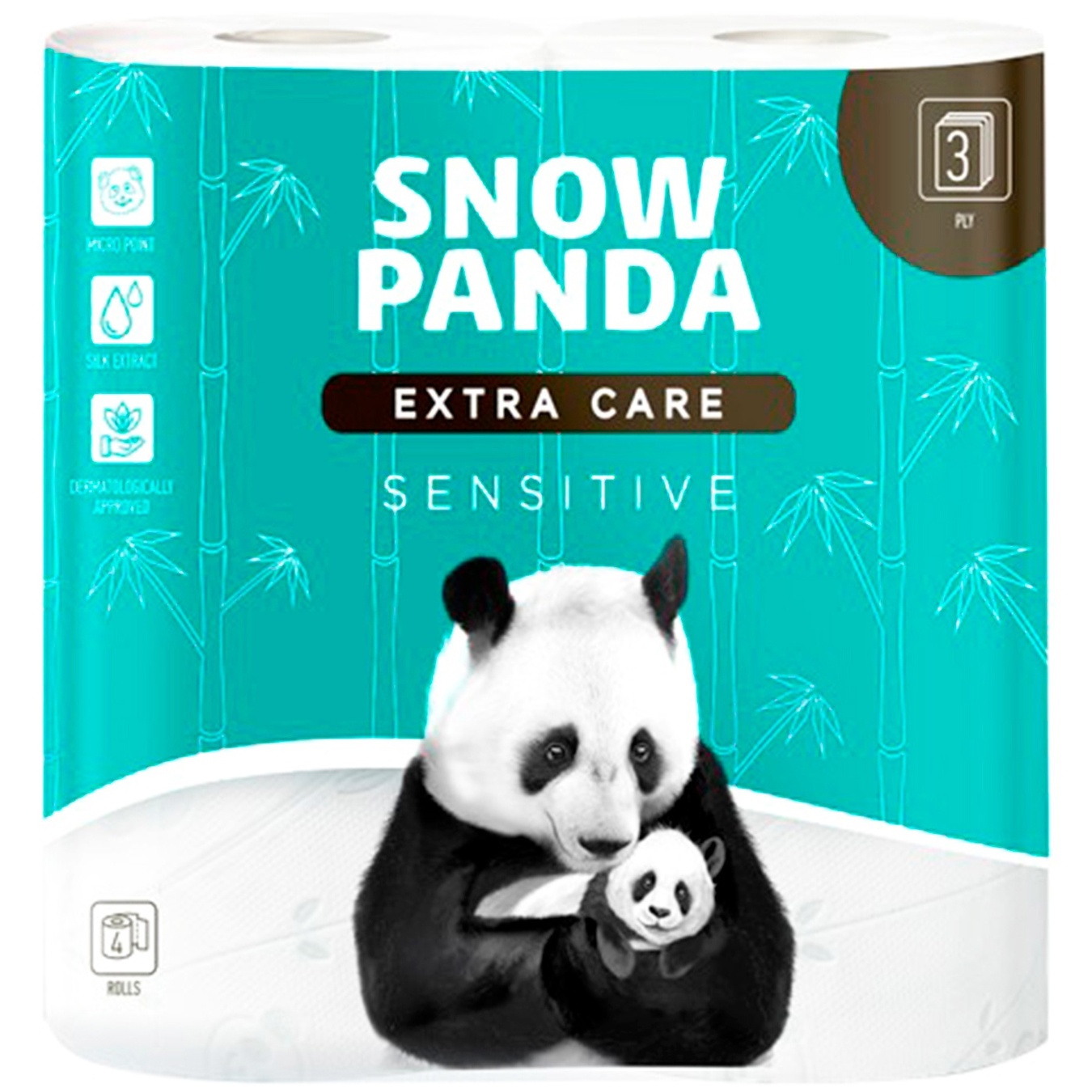 

Туалетная бумага Snow Panda sensitive трехслойная 4шт