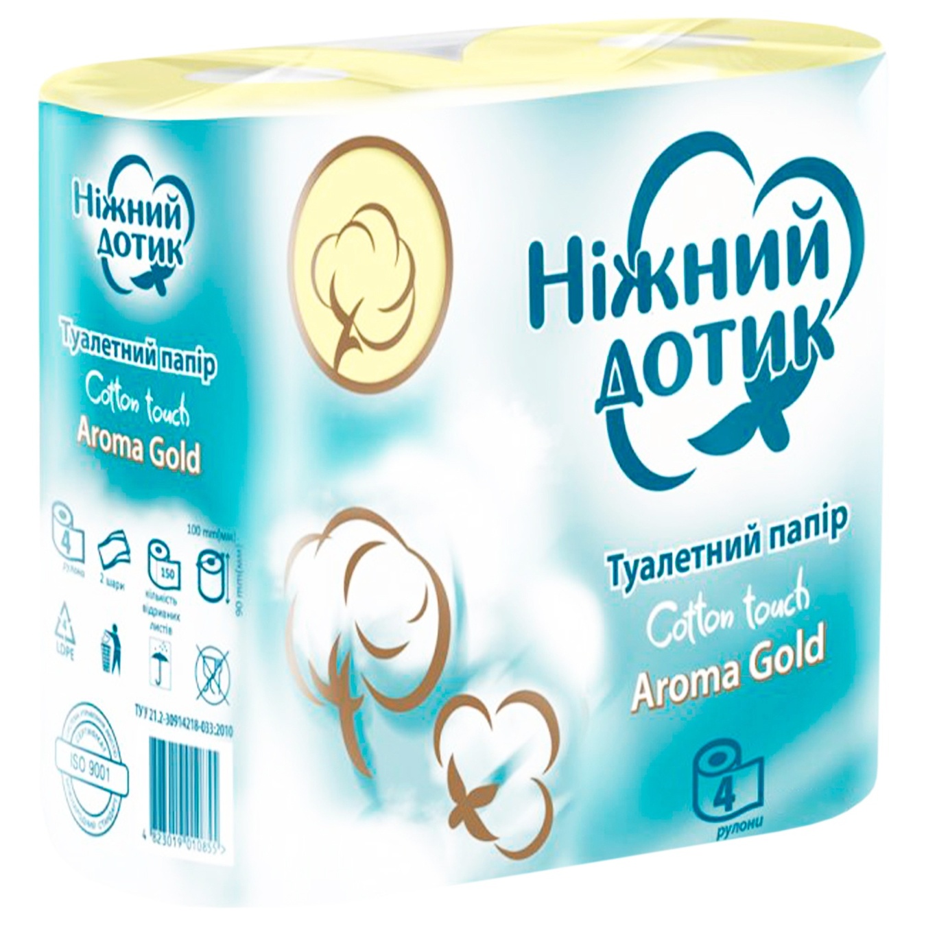 

Бумага туалетная Ніжний дотик Aroma Gold двухслойная 4шт