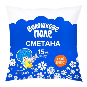 Сметана Волошкове поле 15% 400г - купить, цены на Auchan - фото 1