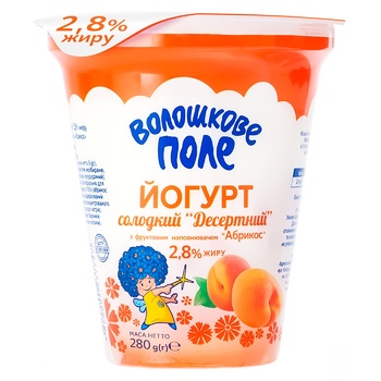 Йогурт Волошкове поле Десертный сладкий Абрикос 2,8% 280г - купить, цены на Auchan - фото 1