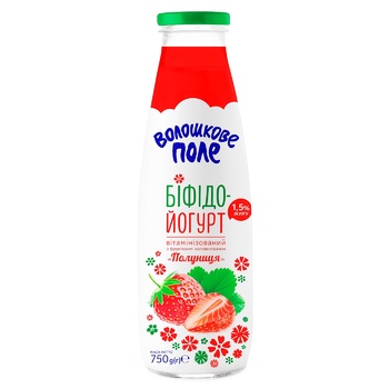 Voloshkove pole strawberries yogurt 1.5% 750g - buy, prices for NOVUS - photo 1