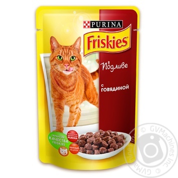 Корм Friskies С говядиной в подливке для взрослых котов 100г - купить, цены на NOVUS - фото 1