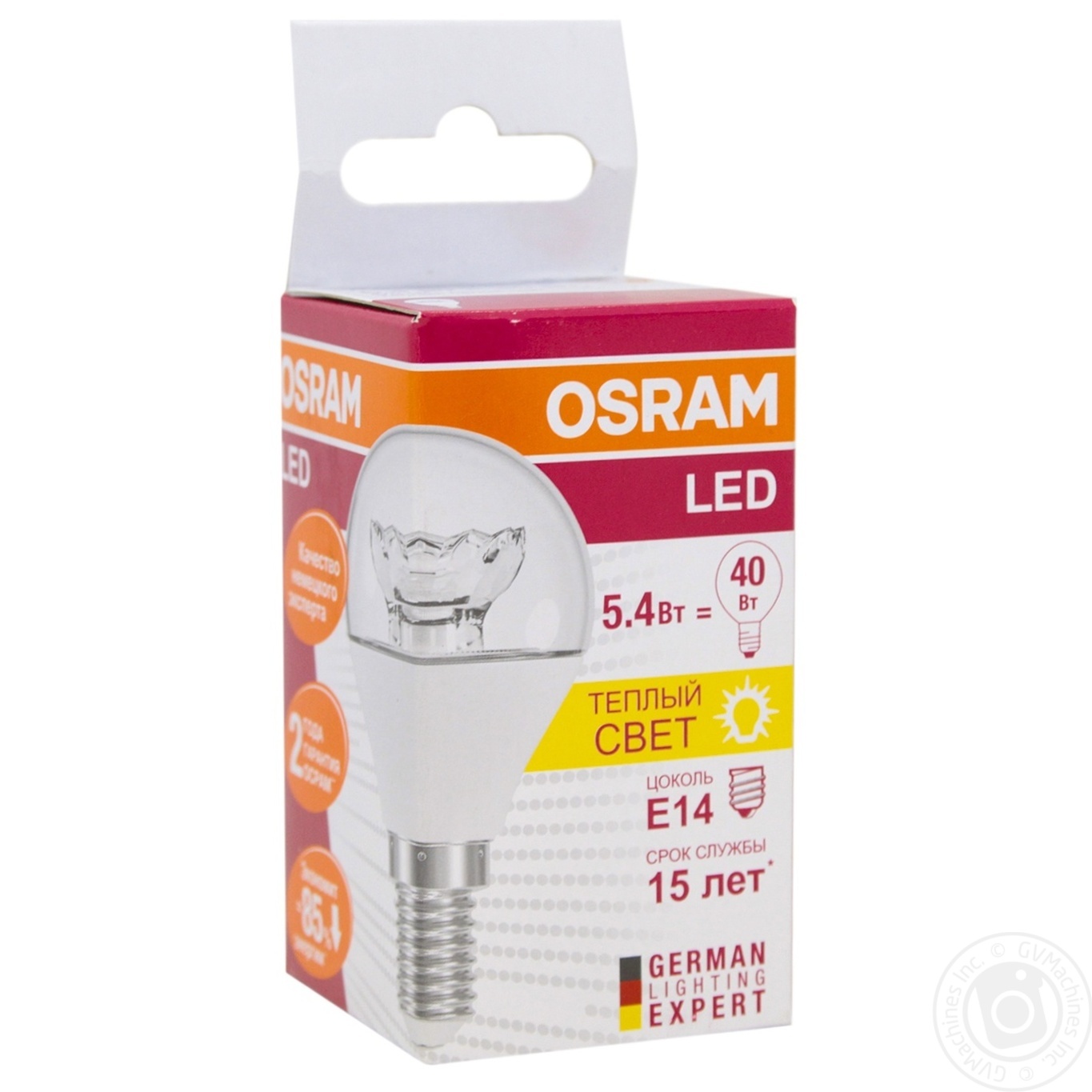 

Лампа светодиодная Osram LED P40 5,4W / 830 CL E14