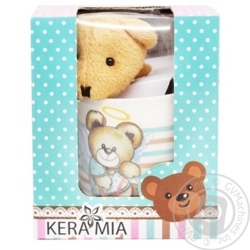 Чашка Keramia Медвежонок-ангел 320мл + мягкая игрушка - купить, цены на - фото 1