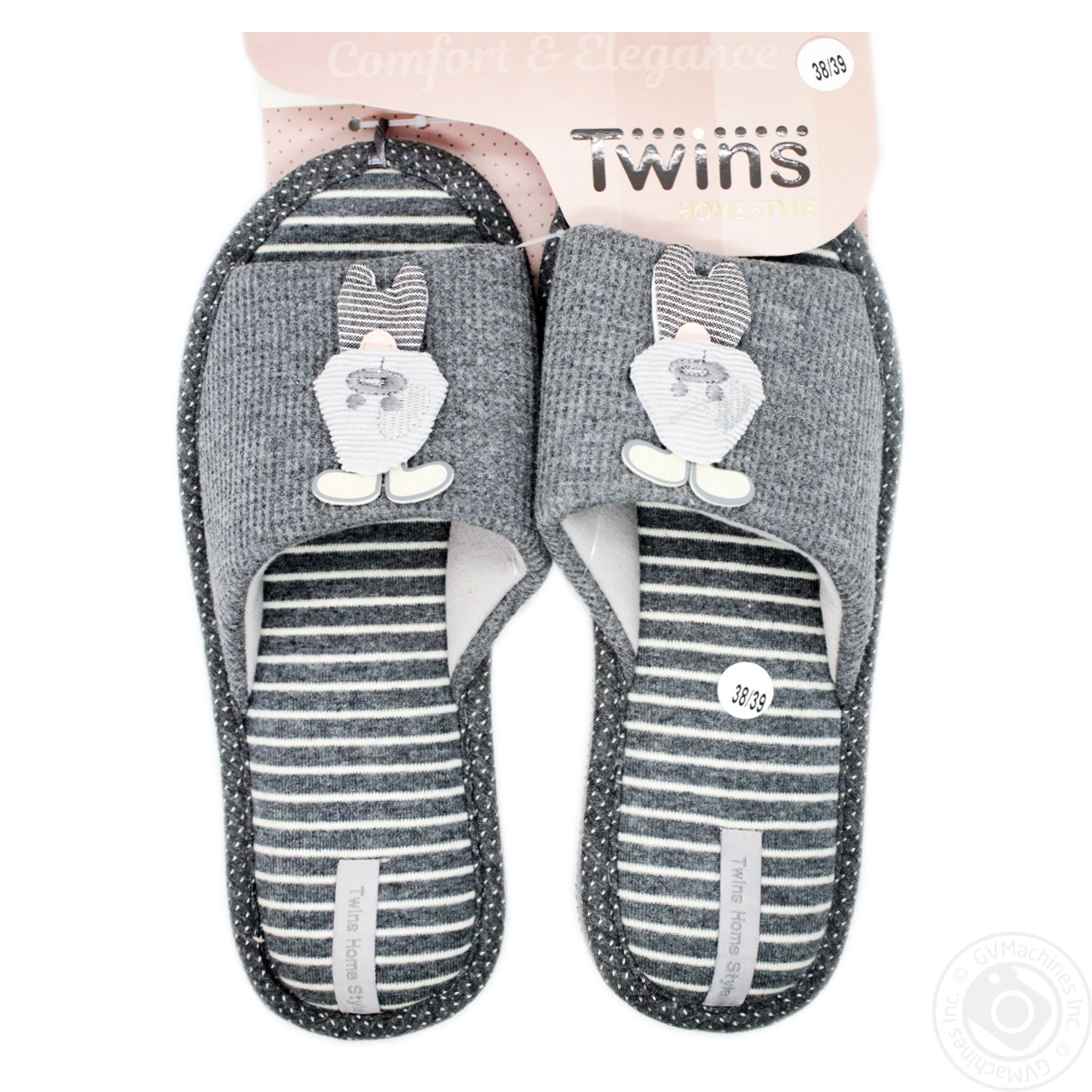 

Обувь домашняя женская Twins Gray Rabbit велюр р.38/39