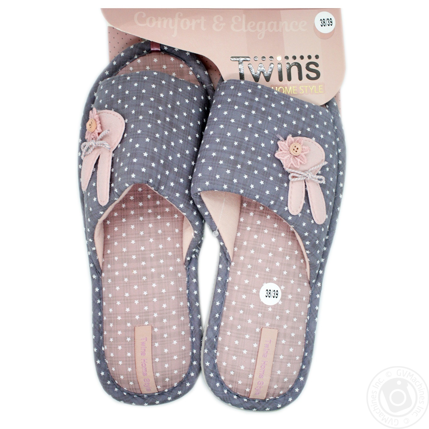 

Обувь домашняя женская Twins Pink Rabbit велюр р.38/39