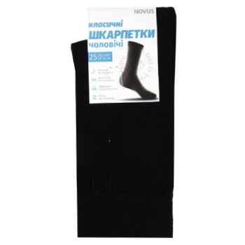 Novus Demi-Season Classics Black Man's Socks Size 25 - buy, prices for NOVUS - photo 1